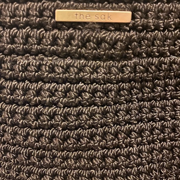 THE SAK's Indio Black Crochet Medium Tablet Bag Purse - Picture 3 of 10